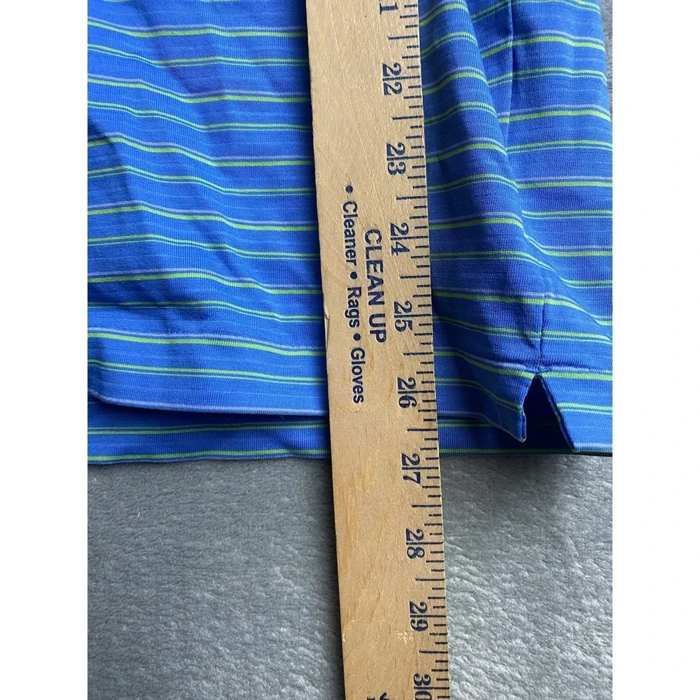 Nike Tiger Woods Collection Mens Medium Blue Striped Polo Shirt